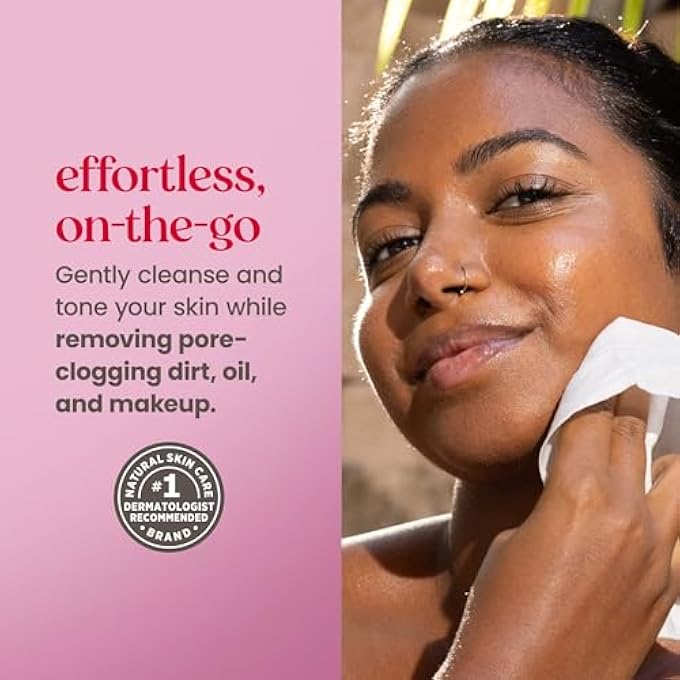 Burt's Bees ROSE WATER FACE WIPES, FOR ALL SKIN TYPES, HYDRATING MICELLAR MAKEUP REMOVER & FACIAL CLEANSING TOWELETTES, 30 CT (3-PACK) - Image 4